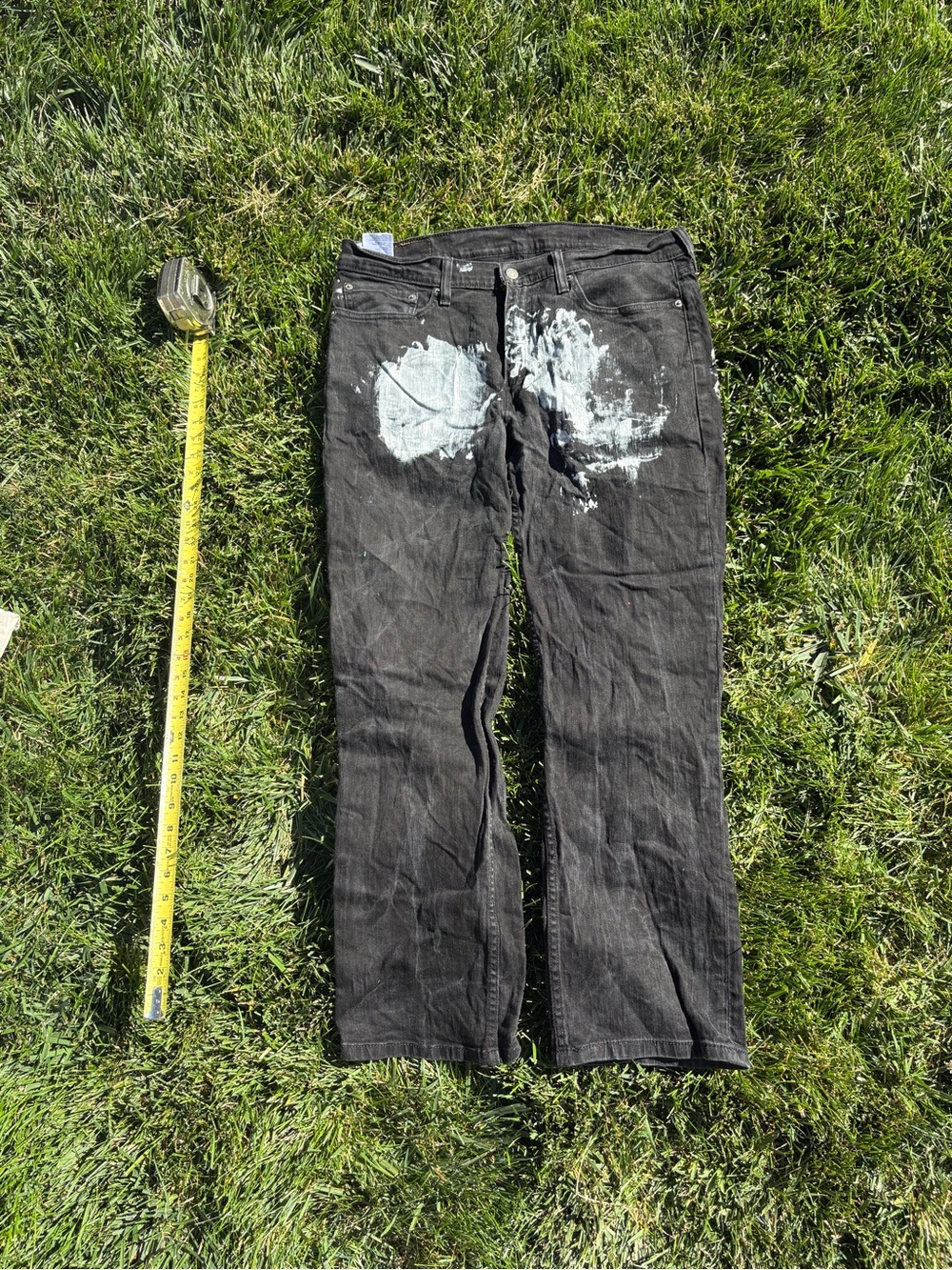 Levi's Men's Black Slim Jeans with White Paint Accents